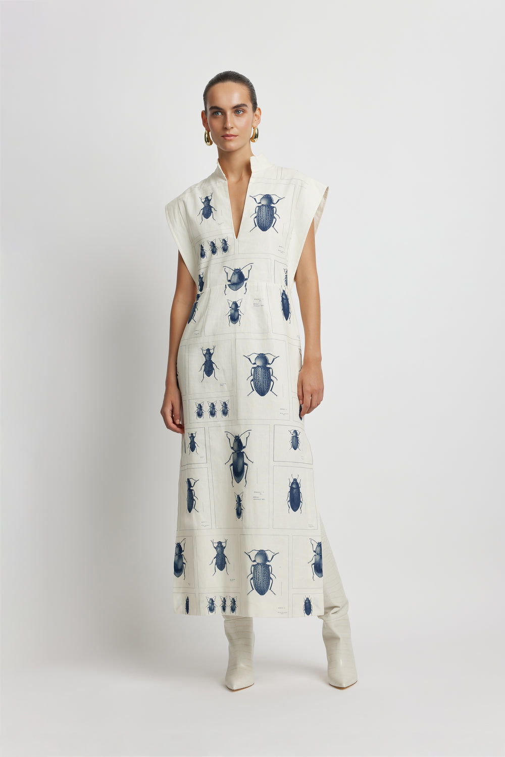 Bowshall Column Dress - Beetle Print