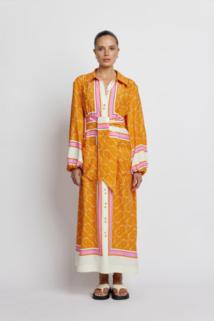 Elbaz Silk Dress - Scarfe Print | Sunset Lover