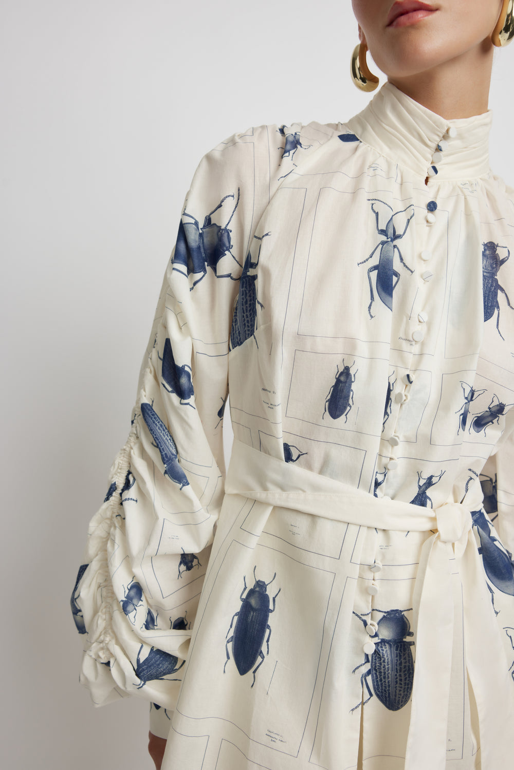 Bowshall Blouse - Beetle Print | Sunset Lover