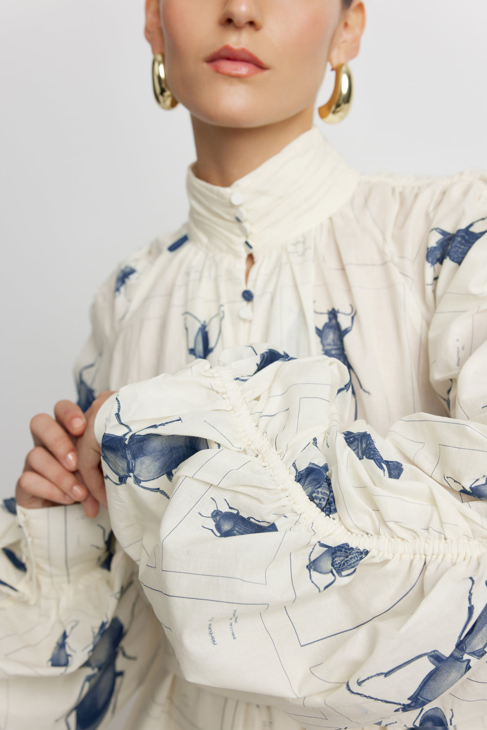 Bowshall Blouse - Beetle Print | Sunset Lover
