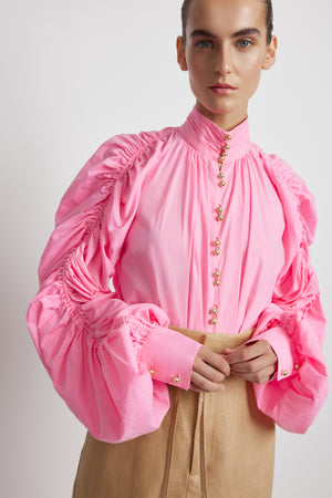 Bowshall Blouse - Pink | Sunset Lover