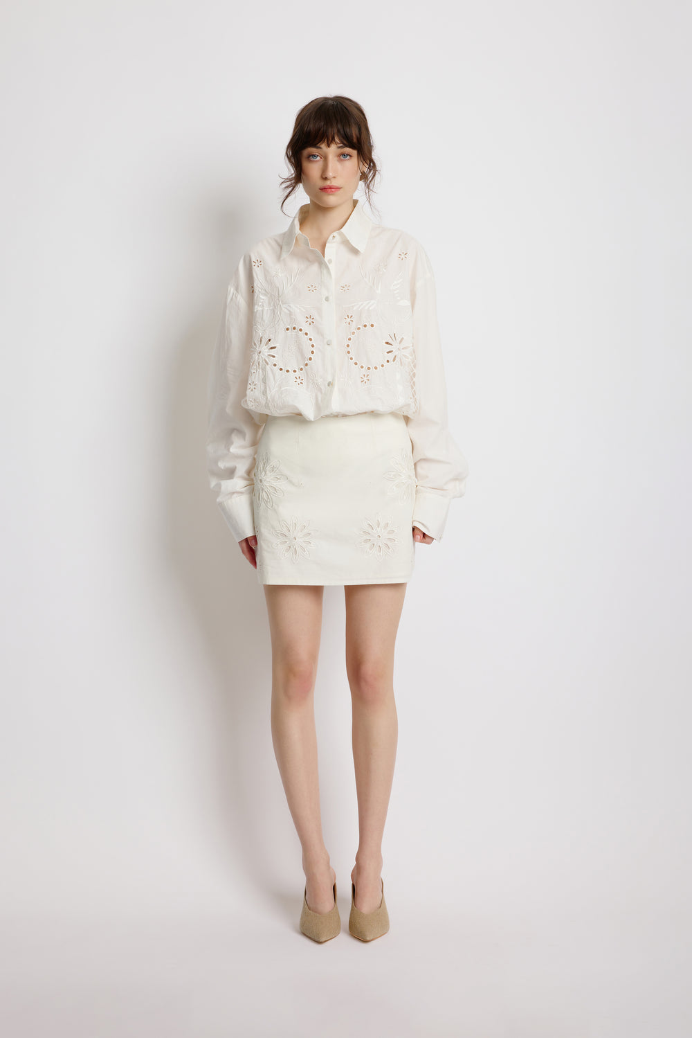Coastal Daisy Mini Skirt - White
