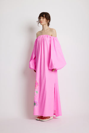 Foliage Bubble Dress - Pink Flora | Sunset Lover