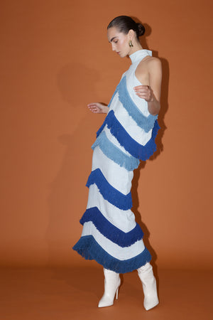 Fringe Midi Skirt - Ocean Ombre | Sunset Lover