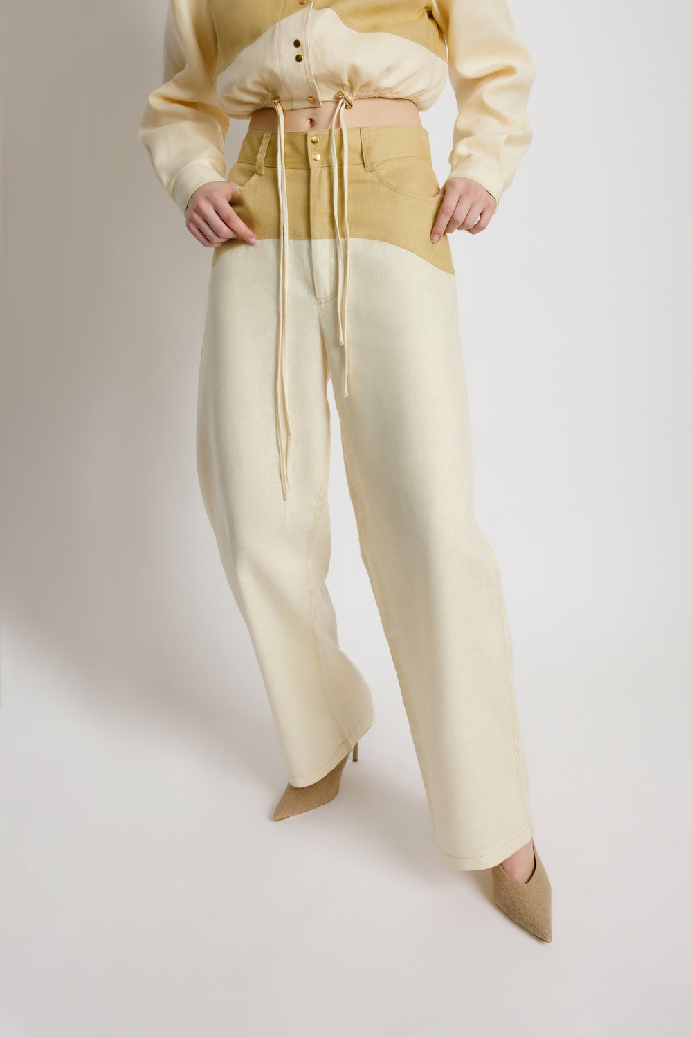 Two Tone Pant - Leaf Green and Pear | Sunset Lover