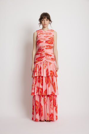 Wildflower Full Length Dress - Wildflower Print | Sunset Lover