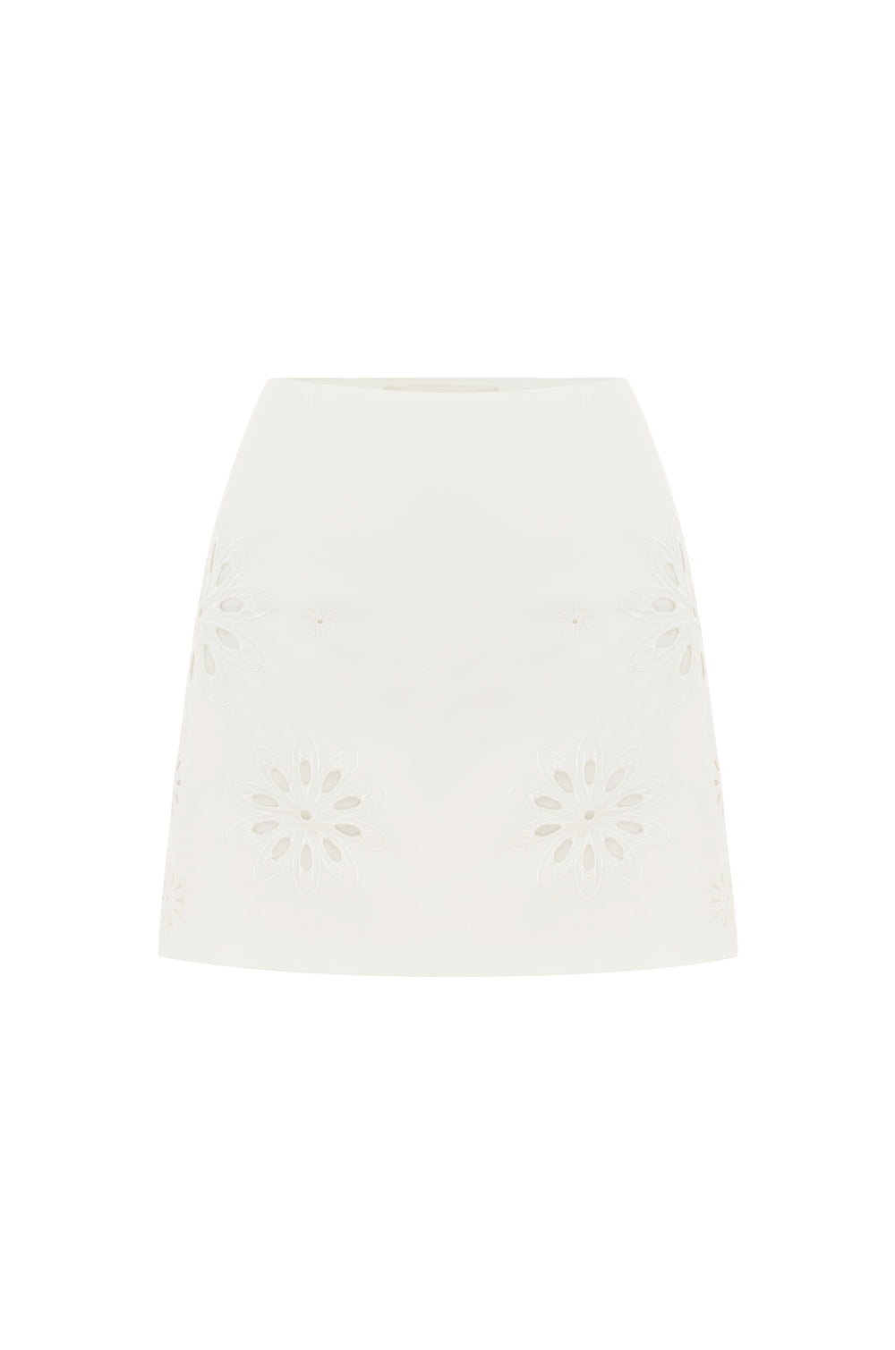 Coastal Daisy Mini Skirt - White | Sunset Lover