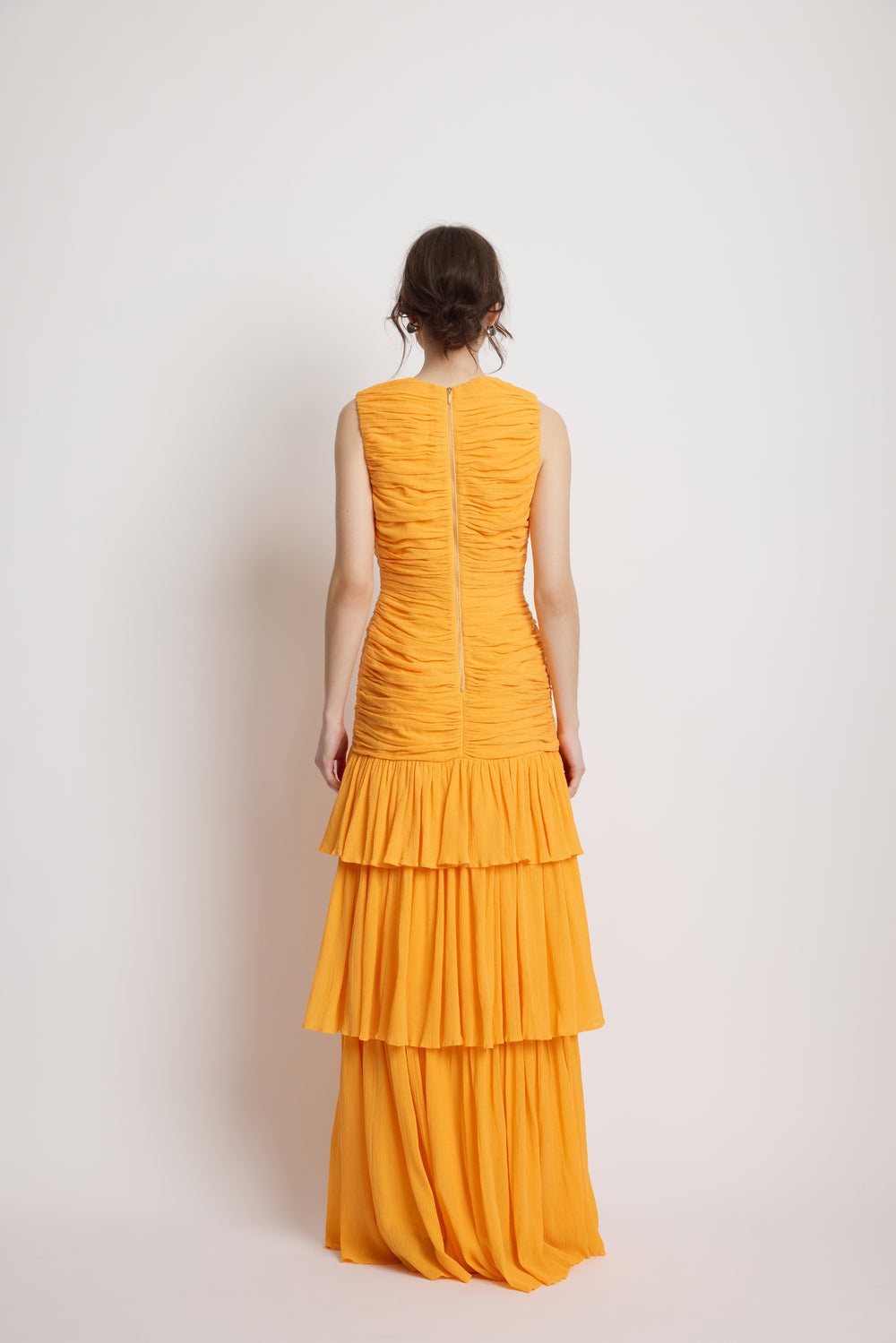 Wildflower Full Length Dress - Blazing Orange | Sunset Lover