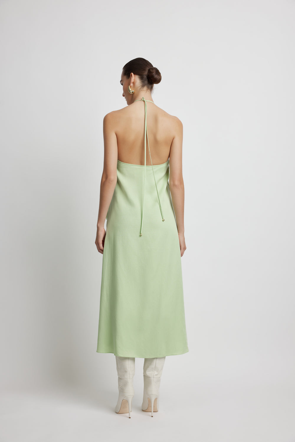 Ocean Tie Front Dress - Matcha Green