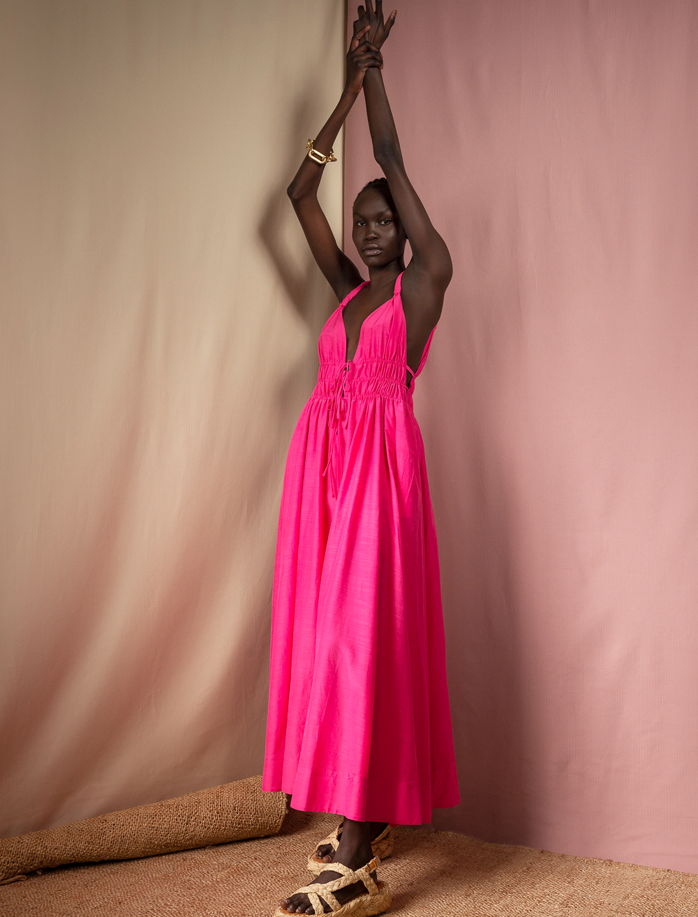 Tied Up Full Length Dress - Raspberry | Sunset Lover