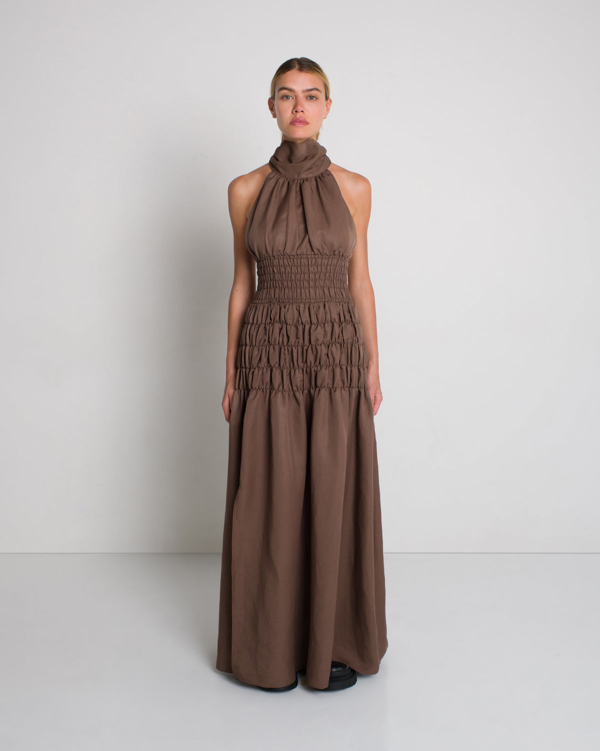Eshan Full Length Dress - Walnut
