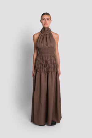 Eshan Full Length Dress - Walnut | Sunset Lover