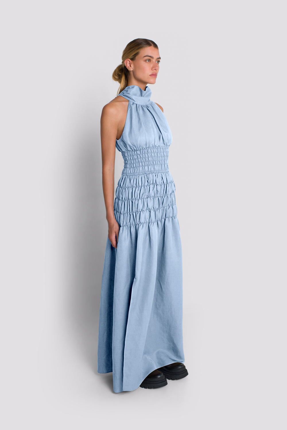 Eshan Full Length Dress - Chambray | Sunset Lover