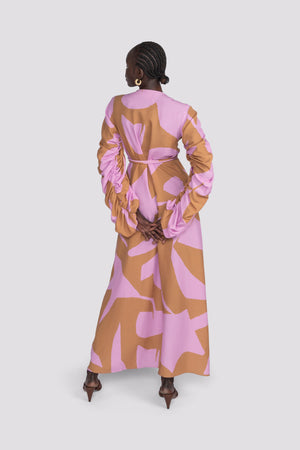 Abstract Full Length Dress - Violet Abstract | Sunset Lover