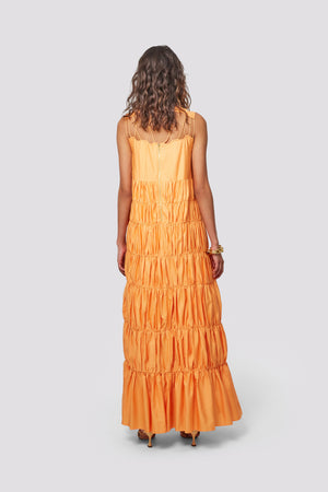 Palm Leaf Tiered Maxi - Muskmelon | Sunset Lover