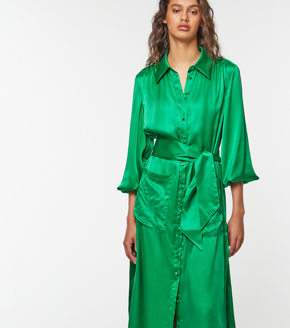 Elbaz Shirt Dress - Green Tambourine | Sunset Lover